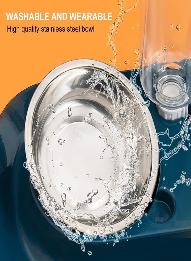 Envop 2 in1 Pet Water and Food Bowl Set Double Dog Cat Bowls with Automatic Gravity Water Dispenser Bottle Detachable Stainless Steel Bowl No-Spill for Cats and Dogs - Image 5